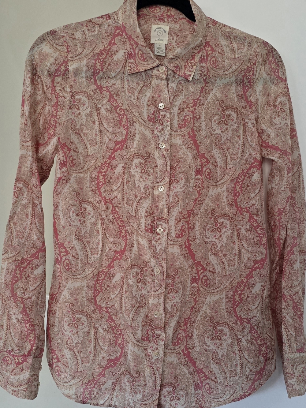 Women's Pink Paisley Button-Up Shirt